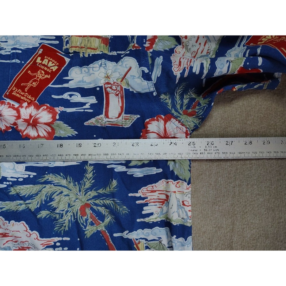 Big Dogs Shirt Cruise Tropical Alcohol Cocktail Button Up Lava Lounge Large‎ - Picture 6 of 7